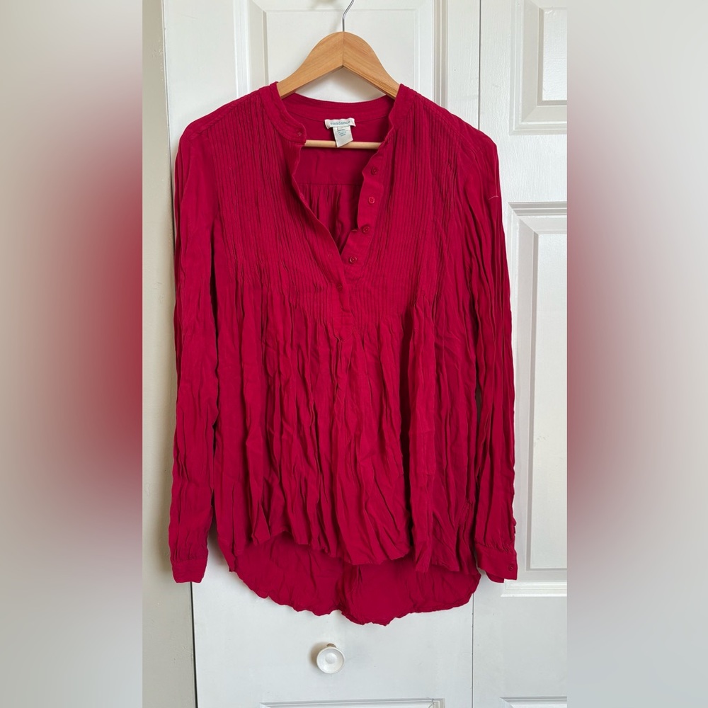 Sundance / Fuchsia Pleated Blouse / M